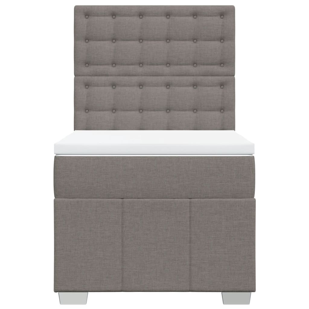 Boxspring met matras stof taupe 90x200 cm is nu te koop bij PeponiXL, paradijselijk wonen!