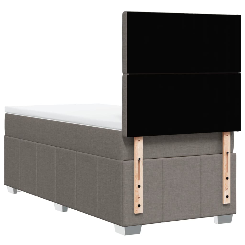 Boxspring met matras stof taupe 90x200 cm is nu te koop bij PeponiXL, paradijselijk wonen!