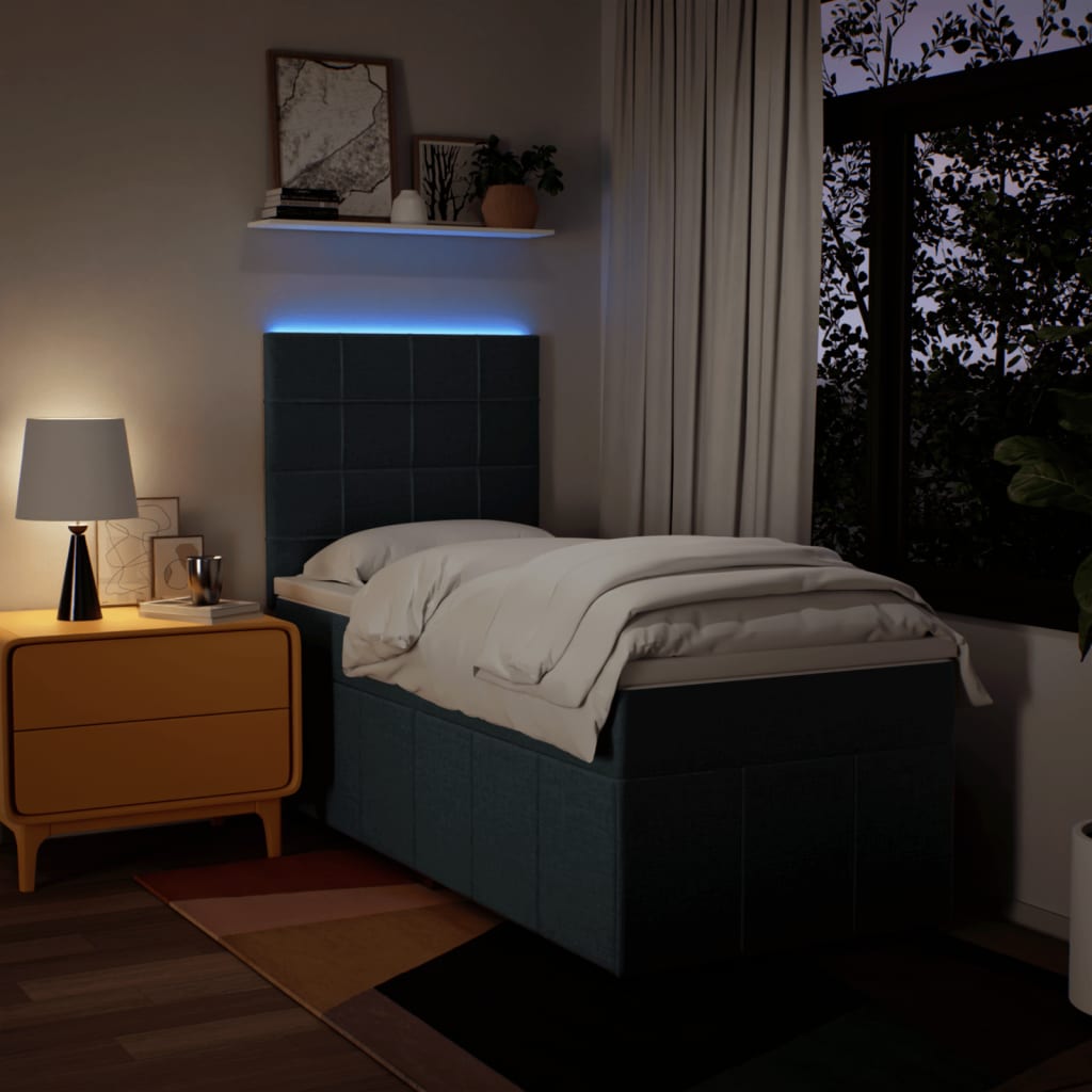 Boxspring met matras stof blauw 100x200 cm is nu te koop bij PeponiXL, paradijselijk wonen!
