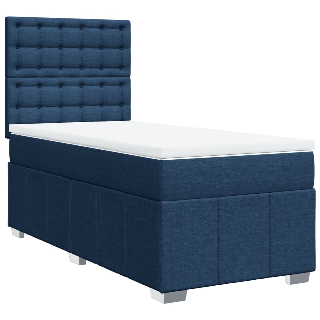 Boxspring met matras stof blauw 100x200 cm is nu te koop bij PeponiXL, paradijselijk wonen!