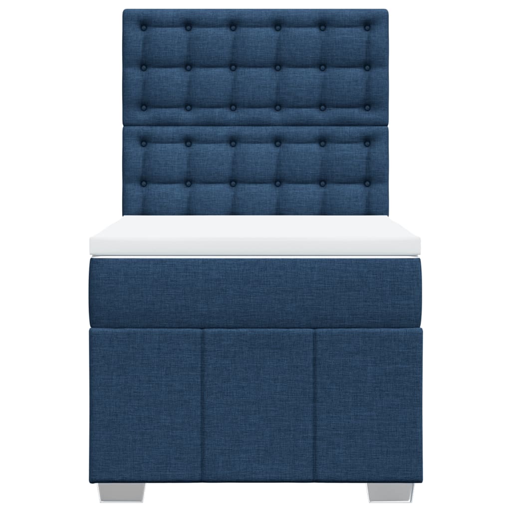 Boxspring met matras stof blauw 100x200 cm is nu te koop bij PeponiXL, paradijselijk wonen!