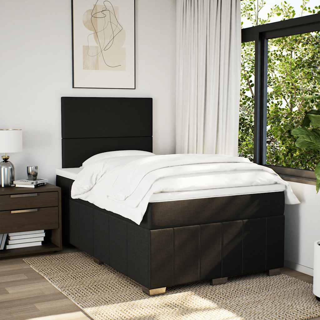 Boxspring met matras stof zwart 120x190 cm is nu te koop bij PeponiXL, paradijselijk wonen!