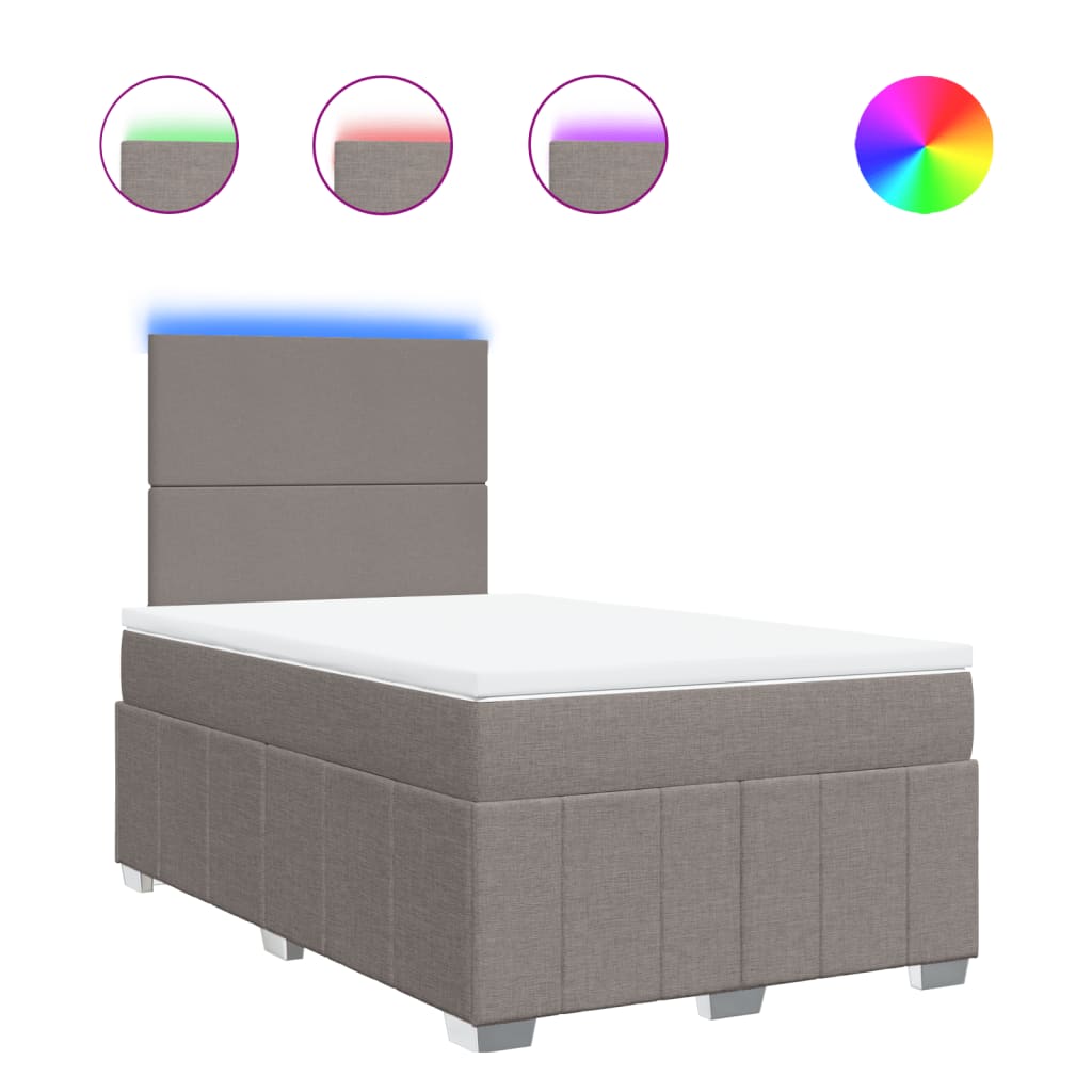 Boxspring met matras stof taupe 120x190 cm is nu te koop bij PeponiXL, paradijselijk wonen!