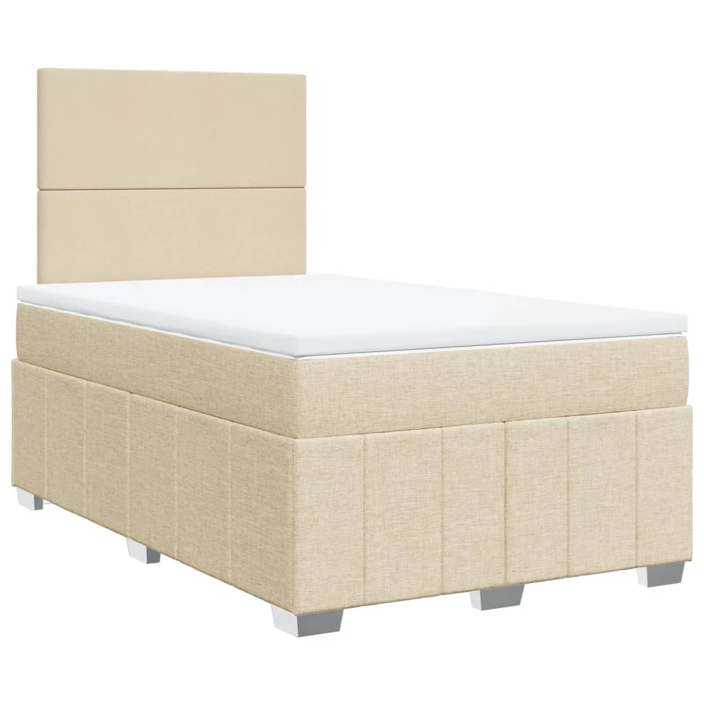 Boxspring met matras stof crèmekleurig 120x190 cm is nu te koop bij PeponiXL, paradijselijk wonen!