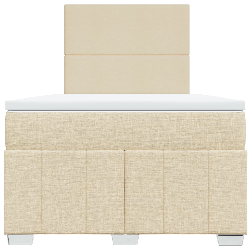 Boxspring met matras stof crèmekleurig 120x190 cm is nu te koop bij PeponiXL, paradijselijk wonen!