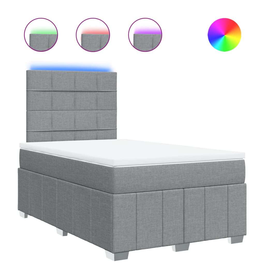 Boxspring met matras stof lichtgrijs 120x190 cm is nu te koop bij PeponiXL, paradijselijk wonen!
