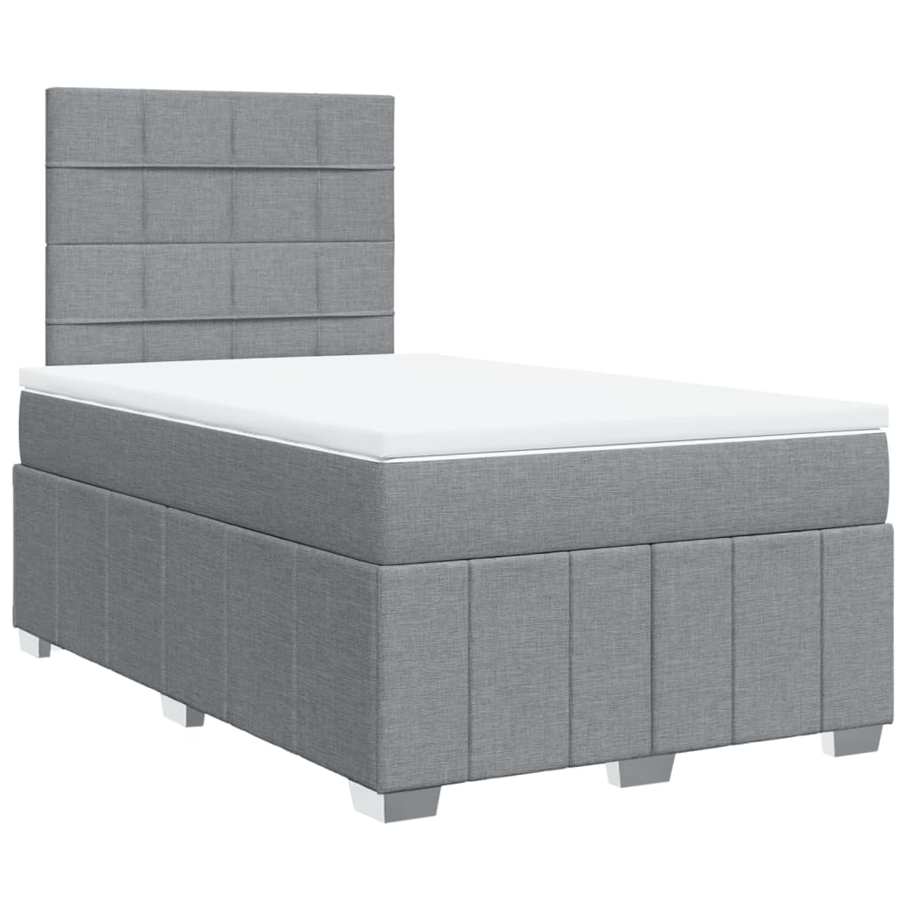 Boxspring met matras stof lichtgrijs 120x190 cm is nu te koop bij PeponiXL, paradijselijk wonen!