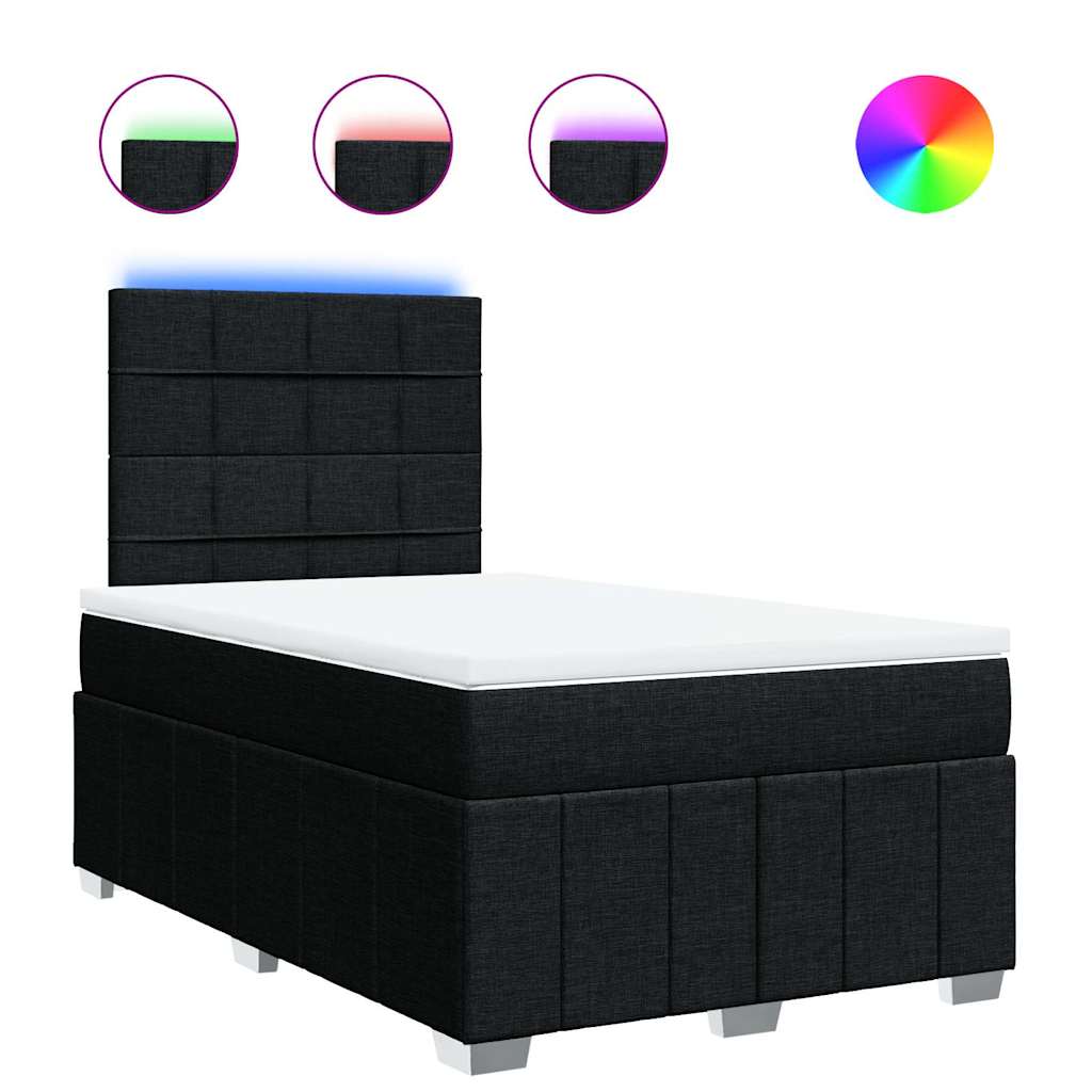 Boxspring met matras stof zwart 120x190 cm is nu te koop bij PeponiXL, paradijselijk wonen!