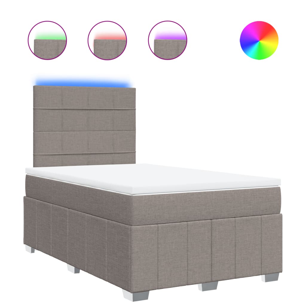 Boxspring met matras stof taupe 120x190 cm is nu te koop bij PeponiXL, paradijselijk wonen!