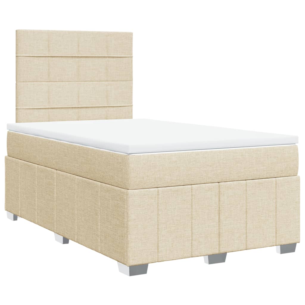 Boxspring met matras stof crèmekleurig 120x190 cm is nu te koop bij PeponiXL, paradijselijk wonen!