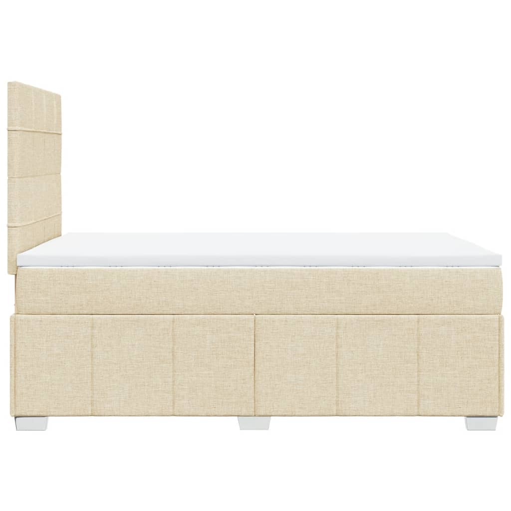Boxspring met matras stof crèmekleurig 120x190 cm is nu te koop bij PeponiXL, paradijselijk wonen!