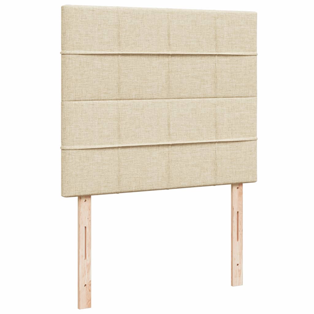Boxspring met matras stof crèmekleurig 120x190 cm is nu te koop bij PeponiXL, paradijselijk wonen!