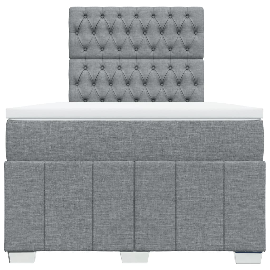 Boxspring met matras stof lichtgrijs 120x190 cm is nu te koop bij PeponiXL, paradijselijk wonen!