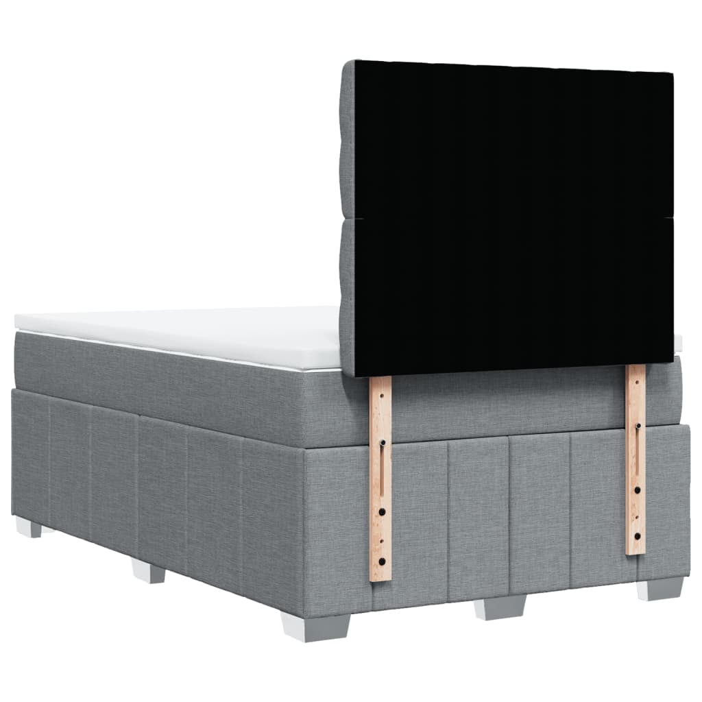 Boxspring met matras stof lichtgrijs 120x190 cm is nu te koop bij PeponiXL, paradijselijk wonen!