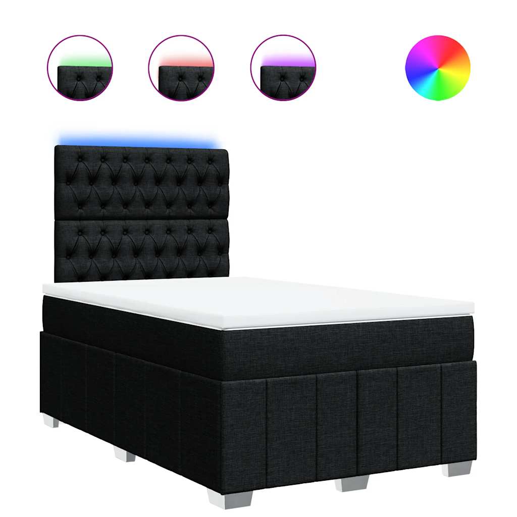 Boxspring met matras stof zwart 120x190 cm is nu te koop bij PeponiXL, paradijselijk wonen!