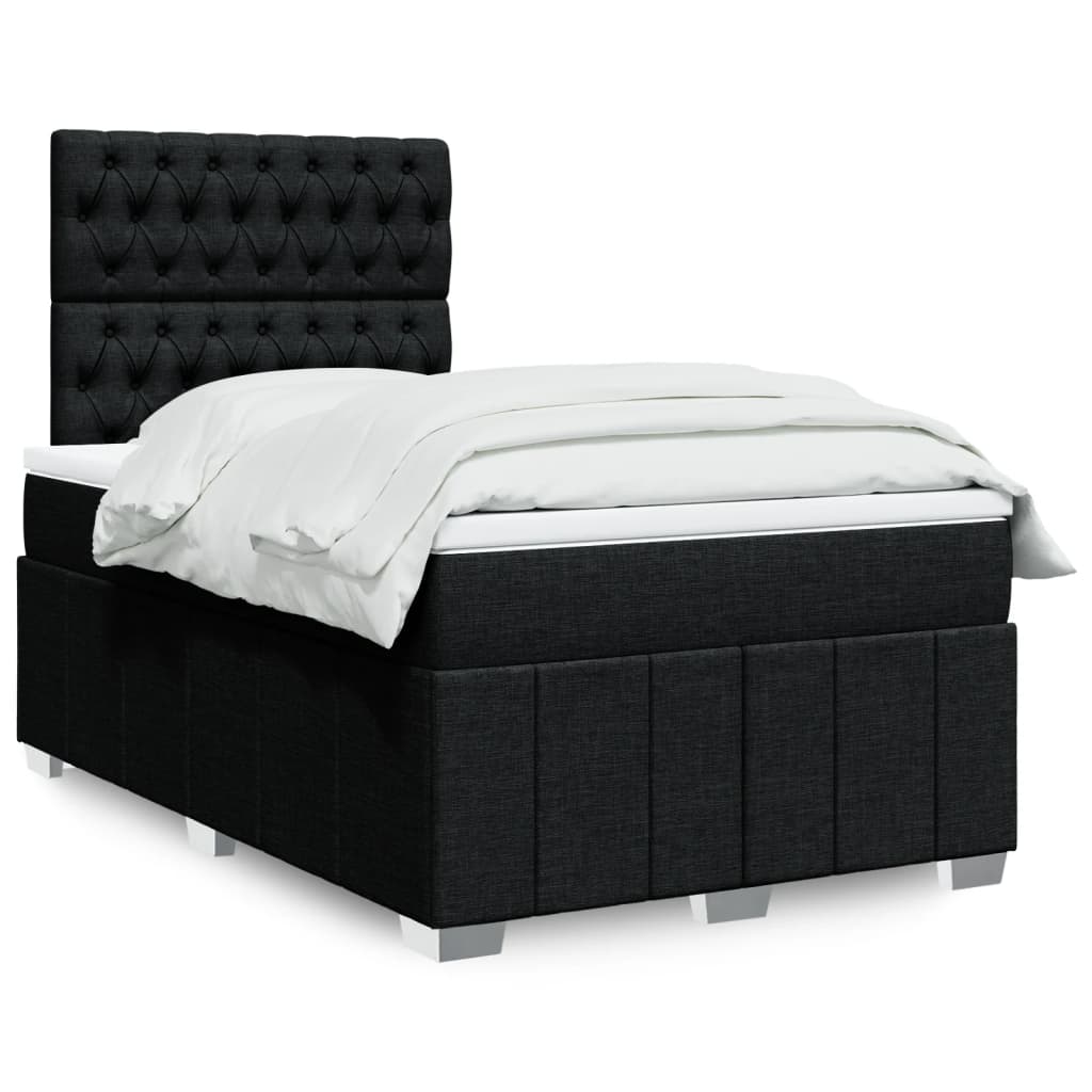 Boxspring met matras stof zwart 120x190 cm is nu te koop bij PeponiXL, paradijselijk wonen!