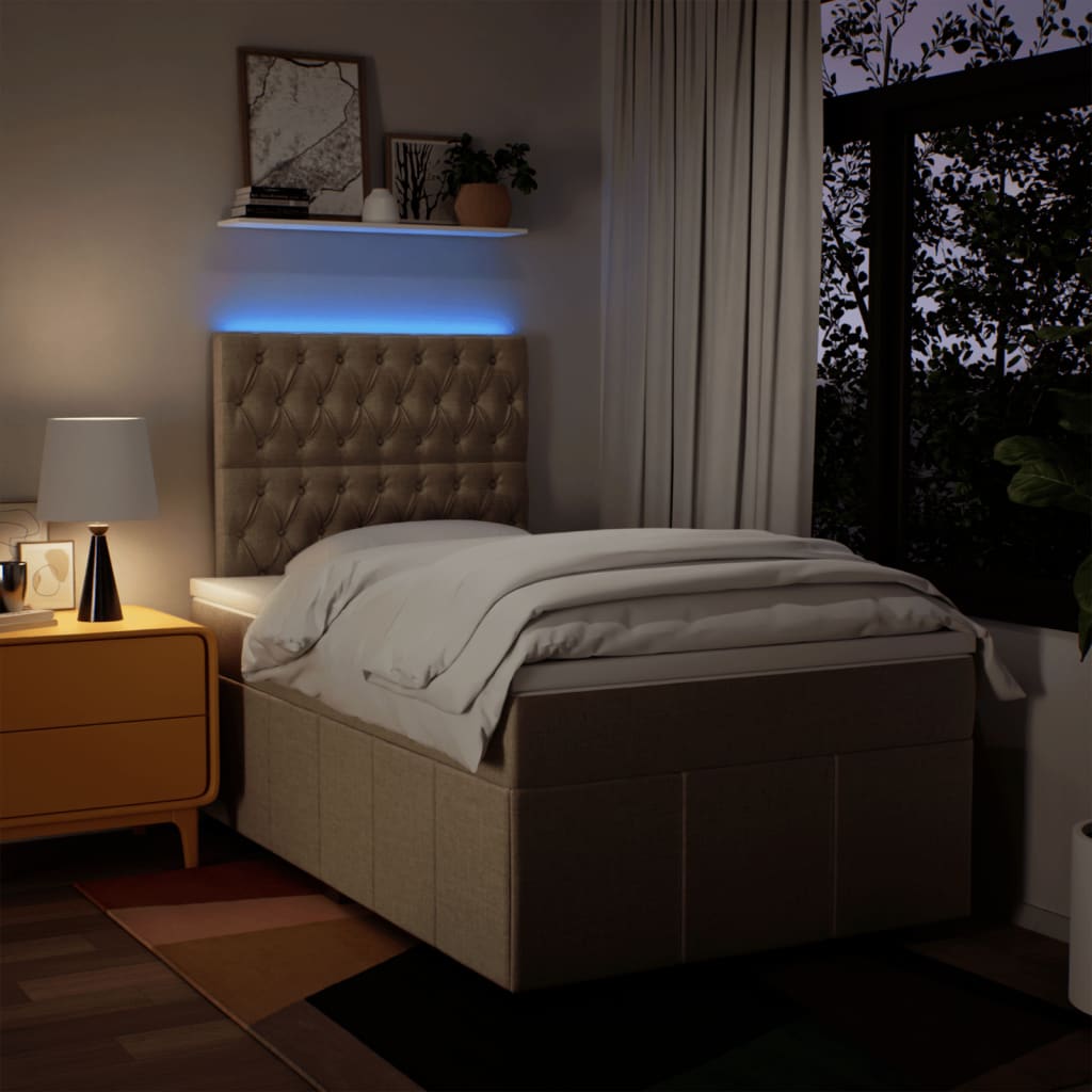 Boxspring met matras stof crèmekleurig 120x190 cm is nu te koop bij PeponiXL, paradijselijk wonen!