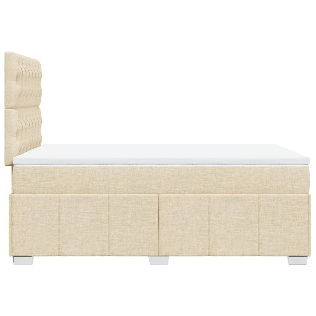 Boxspring met matras stof crèmekleurig 120x190 cm is nu te koop bij PeponiXL, paradijselijk wonen!