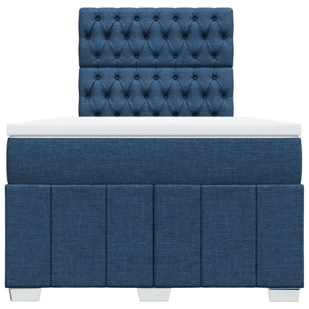 Boxspring met matras stof blauw 120x190 cm is nu te koop bij PeponiXL, paradijselijk wonen!