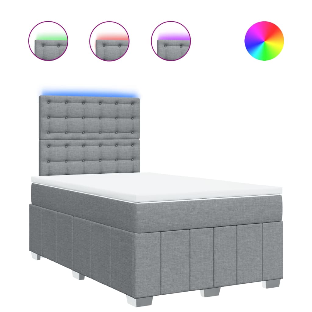 Boxspring met matras stof lichtgrijs 120x190 cm is nu te koop bij PeponiXL, paradijselijk wonen!