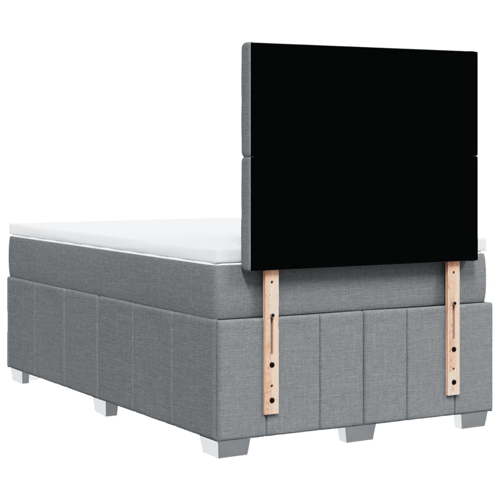 Boxspring met matras stof lichtgrijs 120x190 cm is nu te koop bij PeponiXL, paradijselijk wonen!