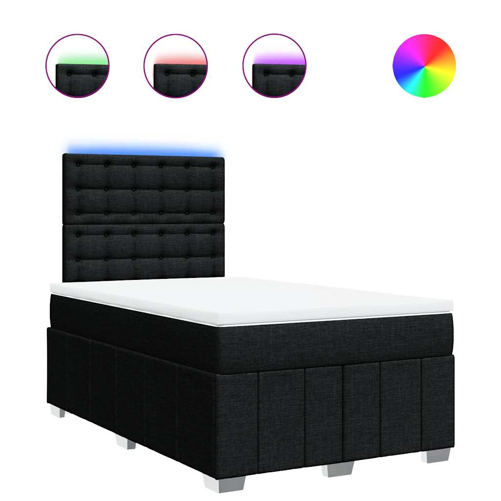Boxspring met matras stof zwart 120x190 cm is nu te koop bij PeponiXL, paradijselijk wonen!