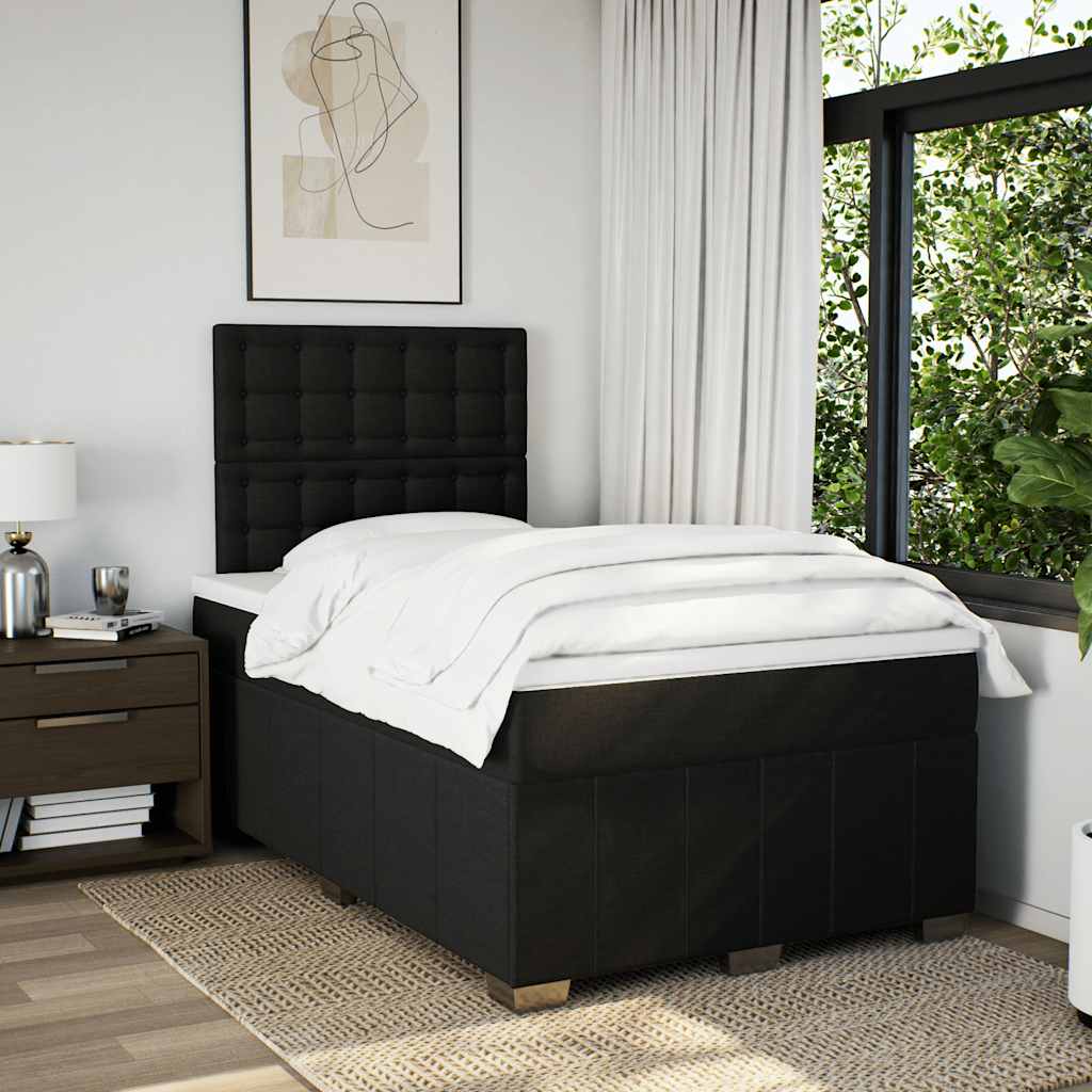 Boxspring met matras stof zwart 120x190 cm is nu te koop bij PeponiXL, paradijselijk wonen!