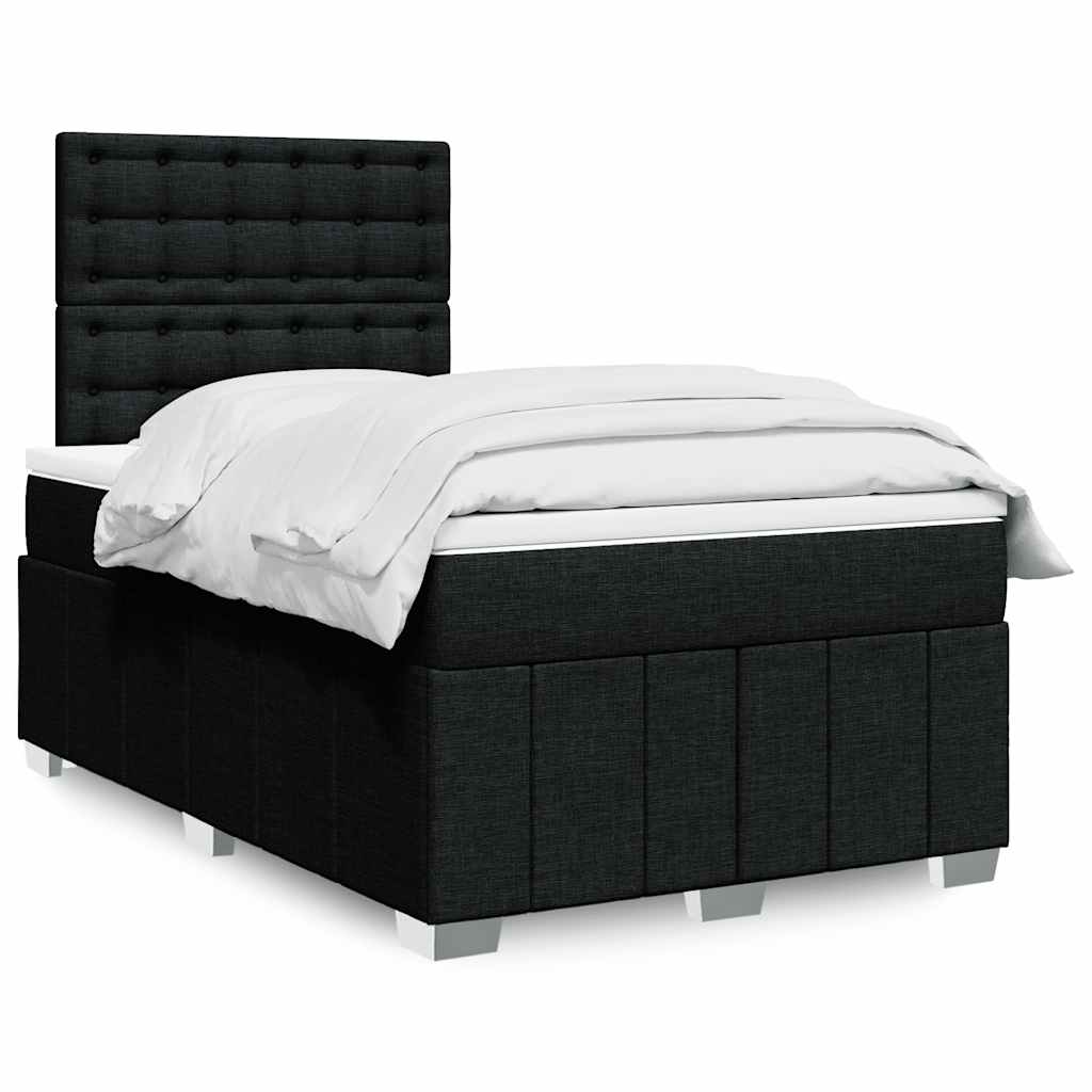 Boxspring met matras stof zwart 120x190 cm is nu te koop bij PeponiXL, paradijselijk wonen!