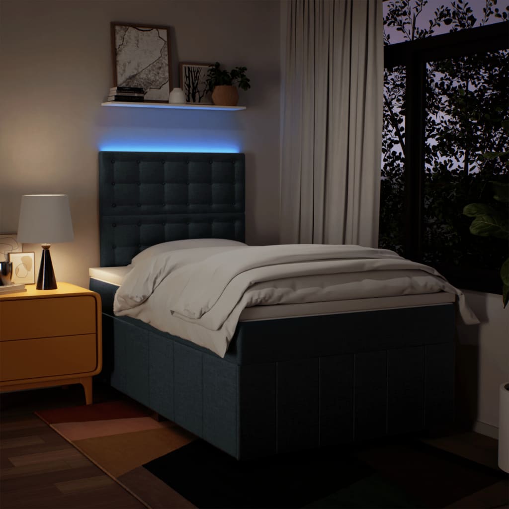 Boxspring met matras stof blauw 120x190 cm is nu te koop bij PeponiXL, paradijselijk wonen!