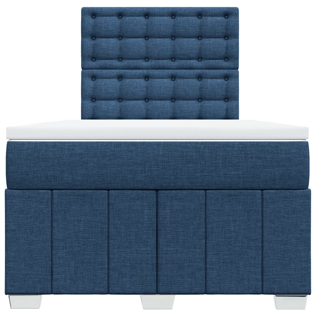 Boxspring met matras stof blauw 120x190 cm is nu te koop bij PeponiXL, paradijselijk wonen!