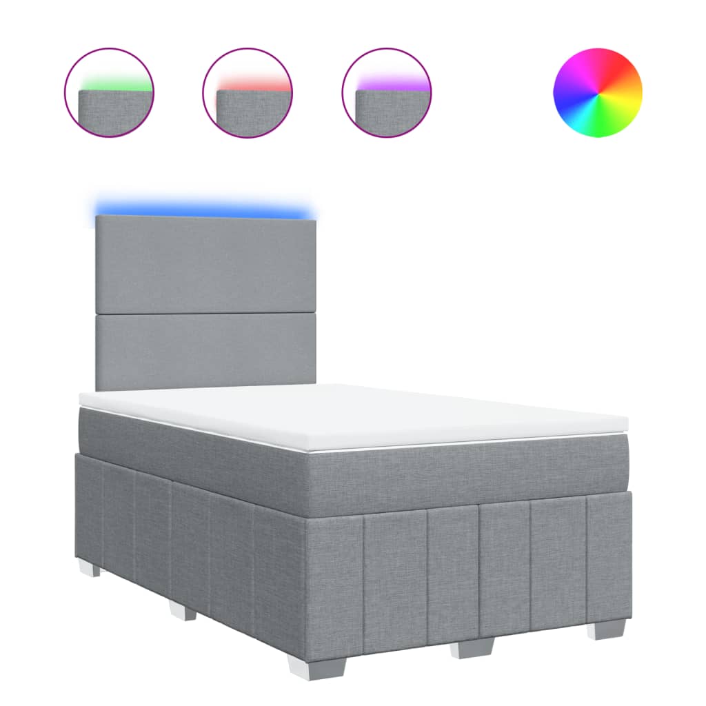 Boxspring met matras stof lichtgrijs 120x200 cm is nu te koop bij PeponiXL, paradijselijk wonen!