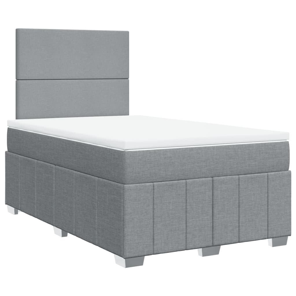 Boxspring met matras stof lichtgrijs 120x200 cm is nu te koop bij PeponiXL, paradijselijk wonen!