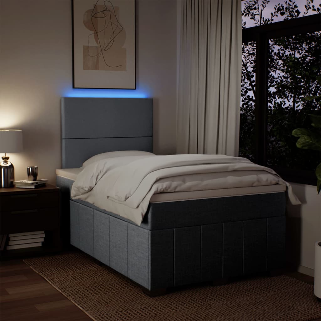 Boxspring met matras stof lichtgrijs 120x200 cm is nu te koop bij PeponiXL, paradijselijk wonen!