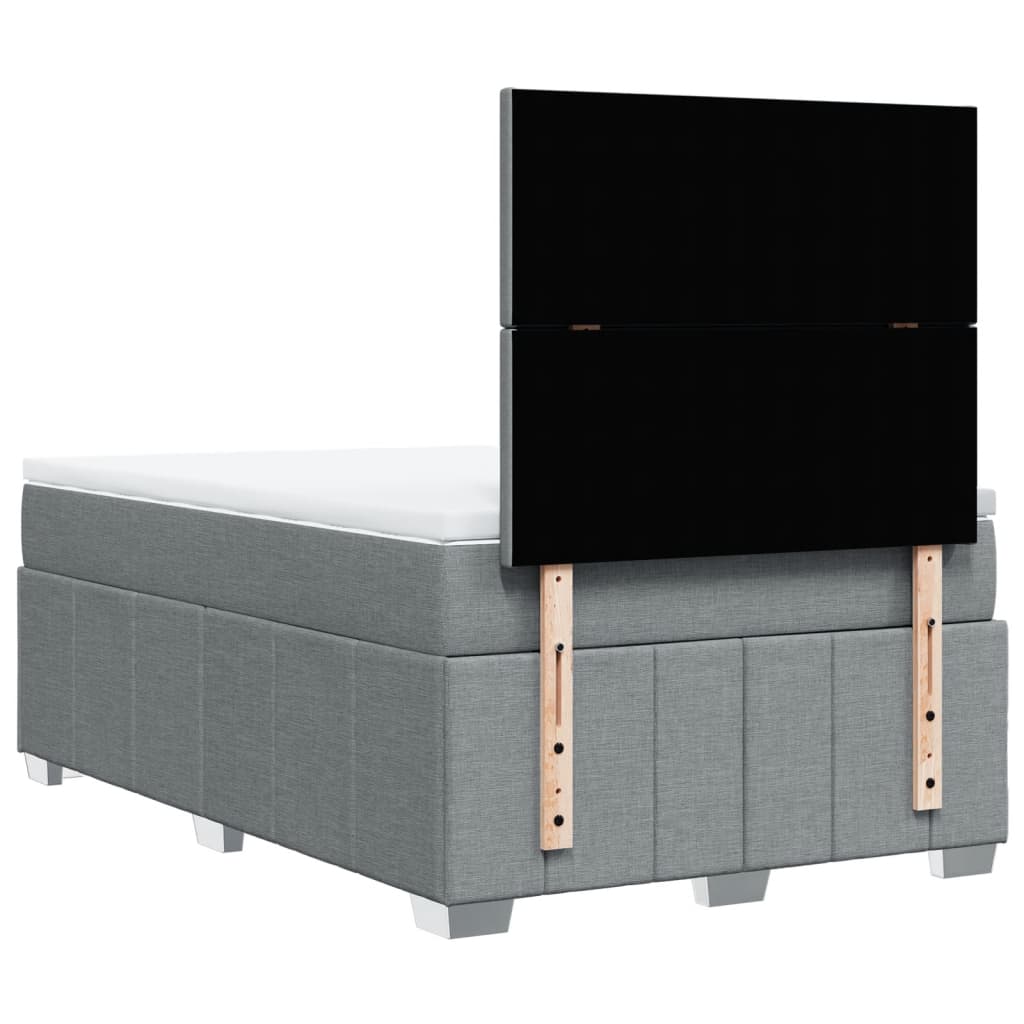 Boxspring met matras stof lichtgrijs 120x200 cm is nu te koop bij PeponiXL, paradijselijk wonen!