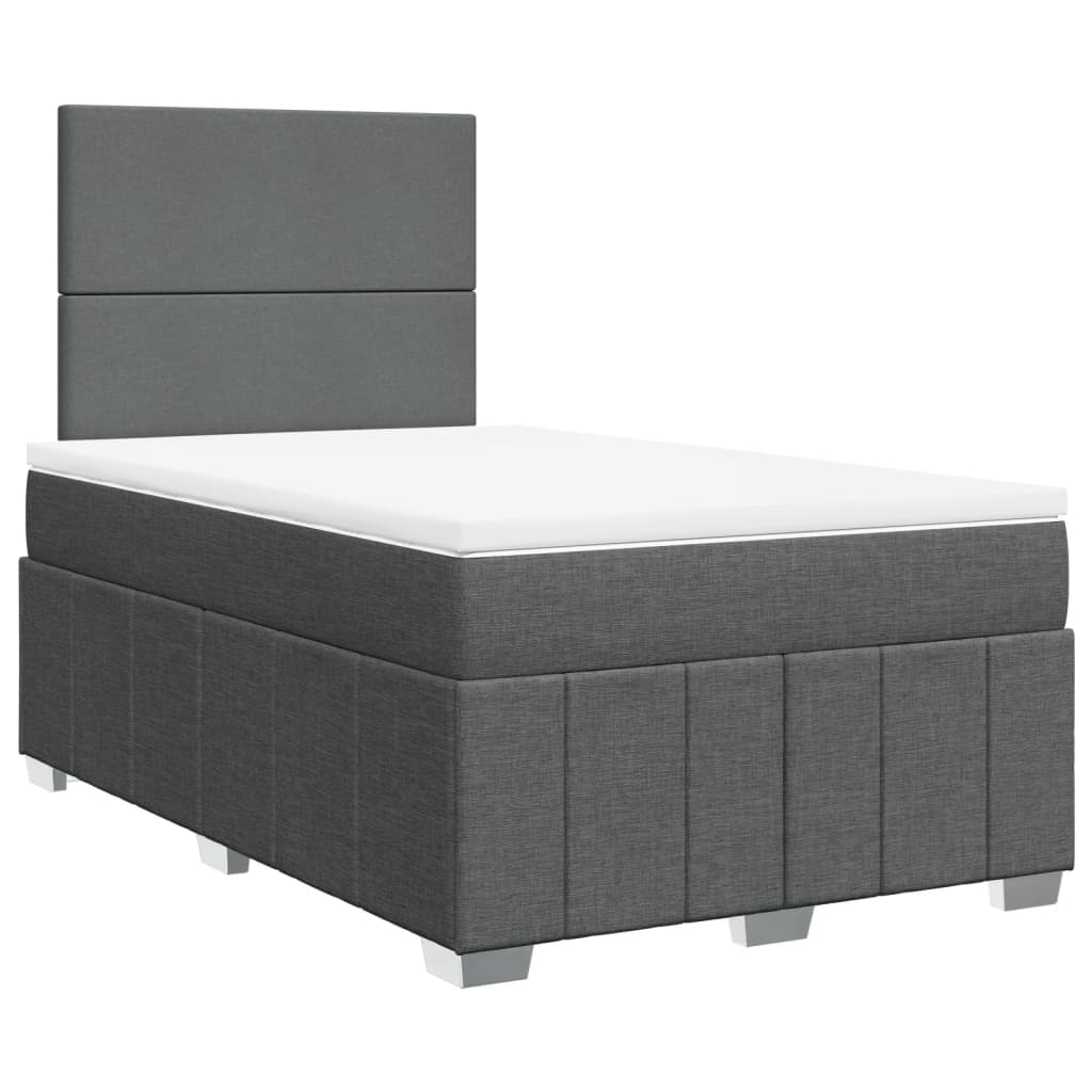 Boxspring met matras stof donkergrijs 120x200 cm is nu te koop bij PeponiXL, paradijselijk wonen!