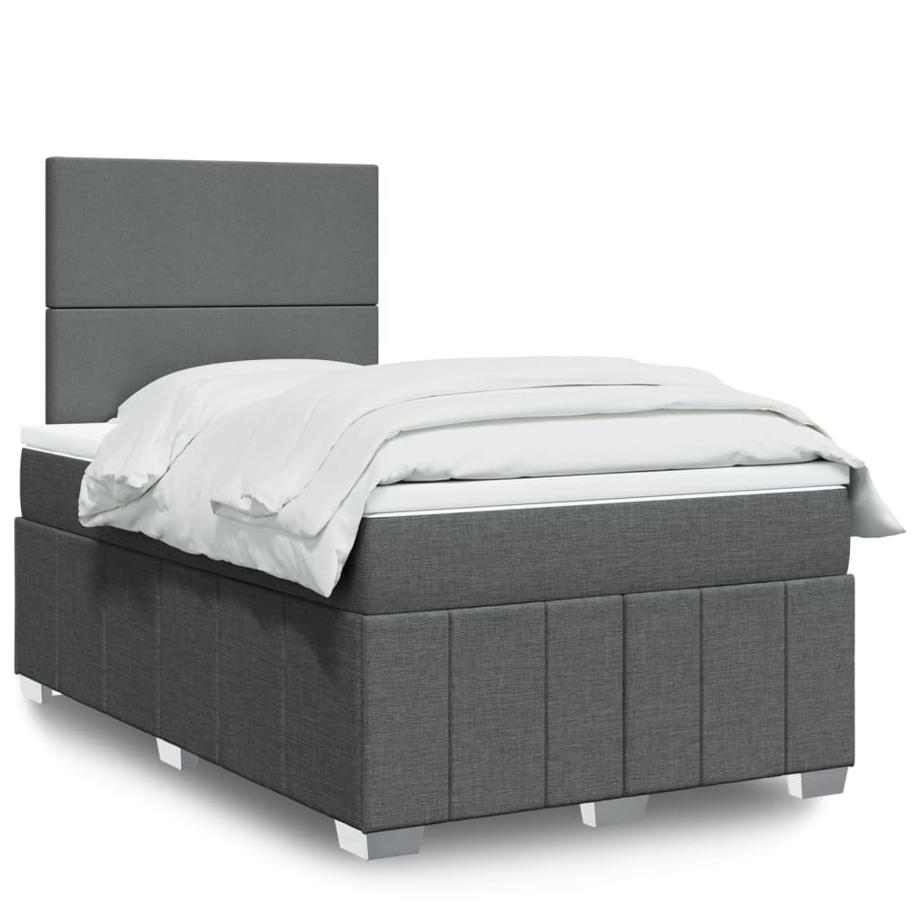 Boxspring met matras stof donkergrijs 120x200 cm is nu te koop bij PeponiXL, paradijselijk wonen!