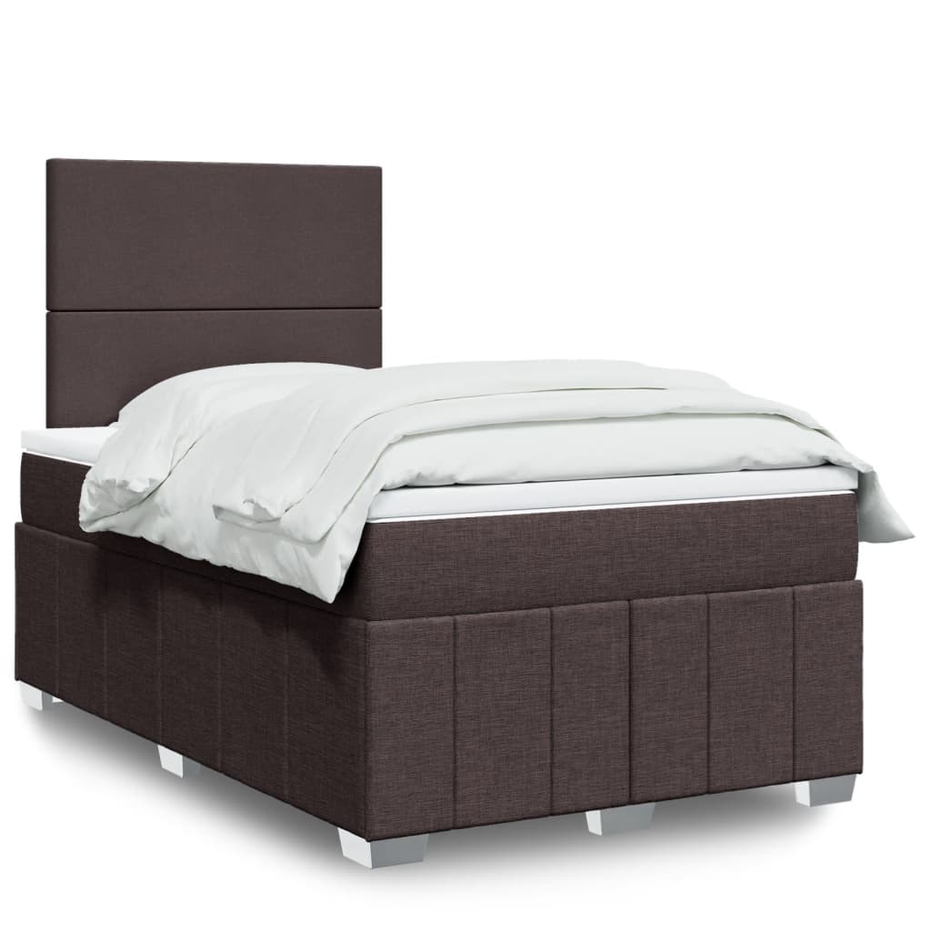 Boxspring met matras stof donkerbruin 120x200 cm is nu te koop bij PeponiXL, paradijselijk wonen!