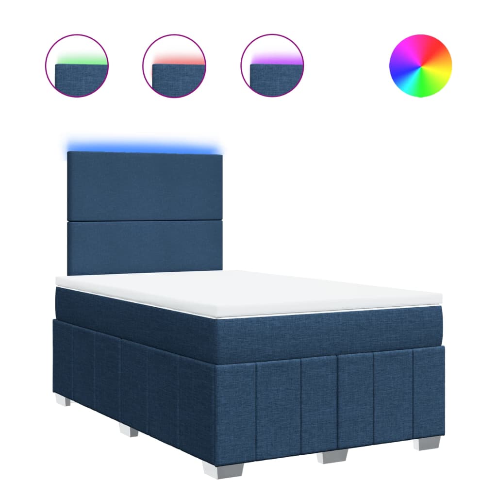 Boxspring met matras stof blauw 120x200 cm is nu te koop bij PeponiXL, paradijselijk wonen!