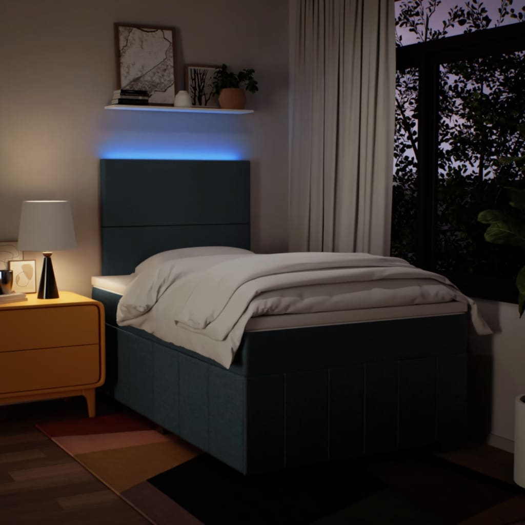 Boxspring met matras stof blauw 120x200 cm is nu te koop bij PeponiXL, paradijselijk wonen!