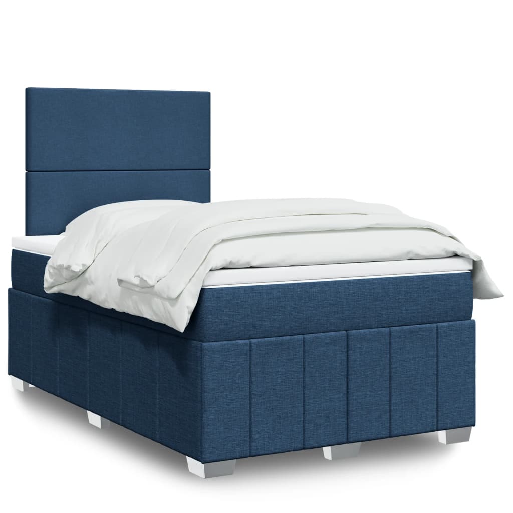 Boxspring met matras stof blauw 120x200 cm is nu te koop bij PeponiXL, paradijselijk wonen!