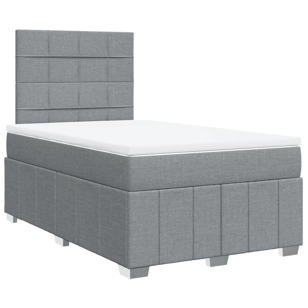 Boxspring met matras stof lichtgrijs 120x200 cm is nu te koop bij PeponiXL, paradijselijk wonen!
