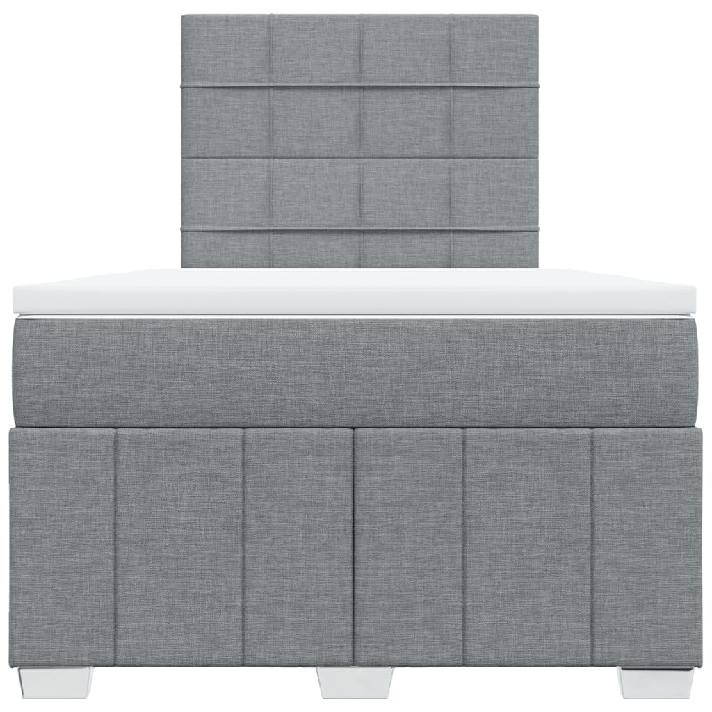 Boxspring met matras stof lichtgrijs 120x200 cm is nu te koop bij PeponiXL, paradijselijk wonen!