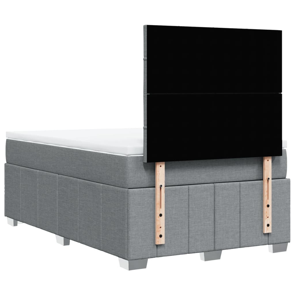 Boxspring met matras stof lichtgrijs 120x200 cm is nu te koop bij PeponiXL, paradijselijk wonen!