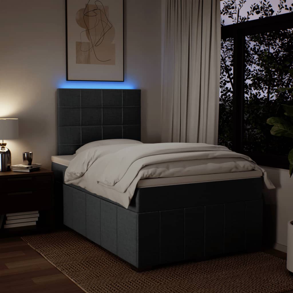 Boxspring met matras stof donkergrijs 120x200 cm is nu te koop bij PeponiXL, paradijselijk wonen!