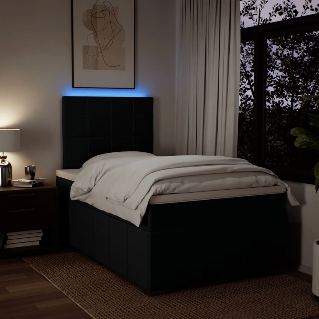 Boxspring met matras stof zwart 120x200 cm is nu te koop bij PeponiXL, paradijselijk wonen!