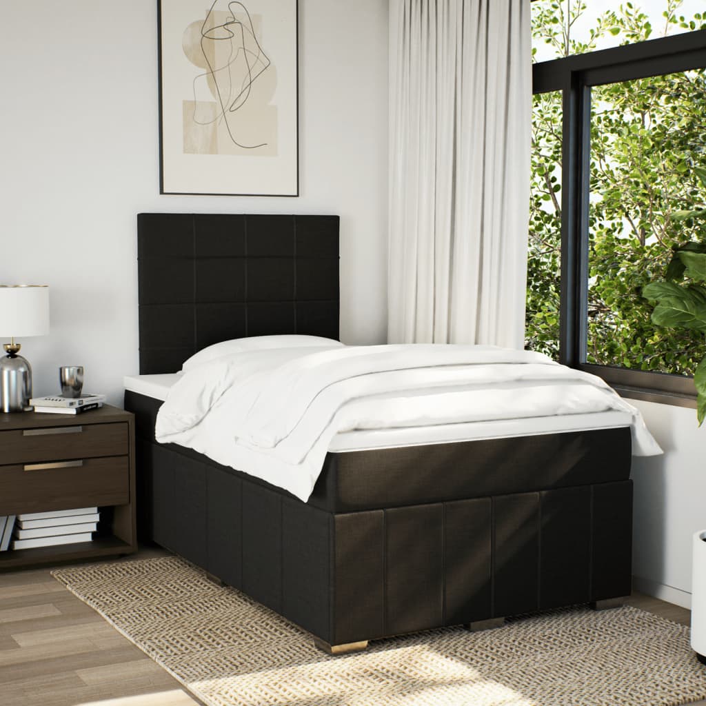 Boxspring met matras stof zwart 120x200 cm is nu te koop bij PeponiXL, paradijselijk wonen!