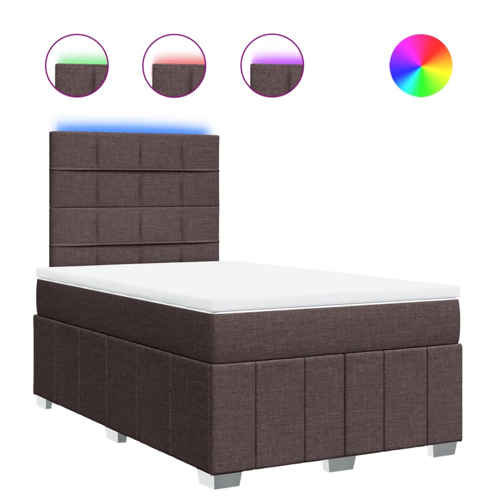 Boxspring met matras stof donkerbruin 120x200 cm is nu te koop bij PeponiXL, paradijselijk wonen!