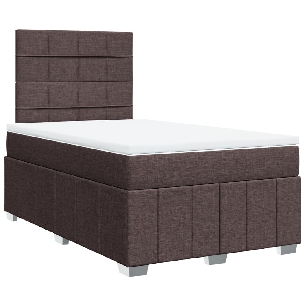 Boxspring met matras stof donkerbruin 120x200 cm is nu te koop bij PeponiXL, paradijselijk wonen!