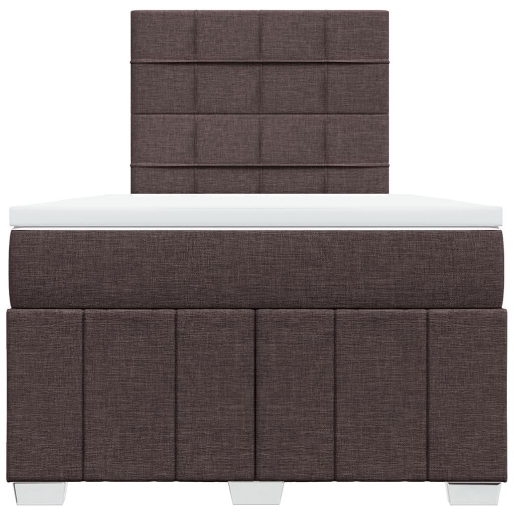 Boxspring met matras stof donkerbruin 120x200 cm is nu te koop bij PeponiXL, paradijselijk wonen!