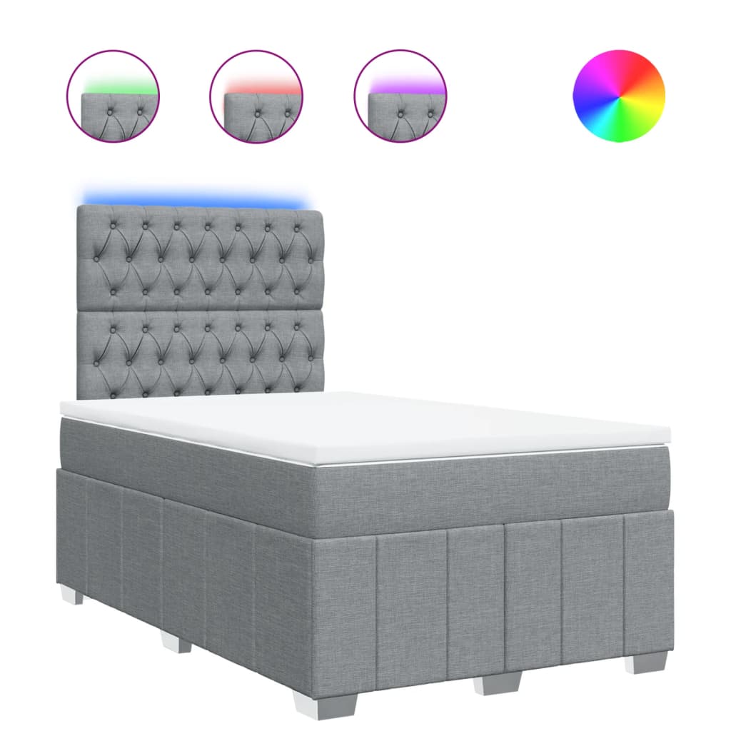Boxspring met matras stof lichtgrijs 120x200 cm is nu te koop bij PeponiXL, paradijselijk wonen!